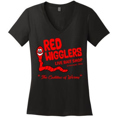 Red Wigglers WKRP In Cincinnati Women's V-Neck T-Shirt