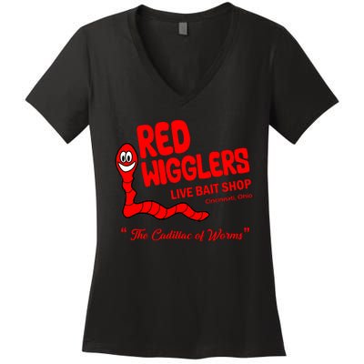 Red Wigglers WKRP In Cincinnati Women's V-Neck T-Shirt