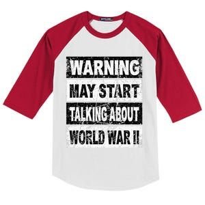 Retro World War Two Ww2 History Teacher Kids Colorblock Raglan Jersey