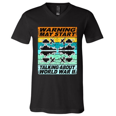 Retro World War 2 Memorabilia World War Ii Ww2 Gear V-Neck T-Shirt