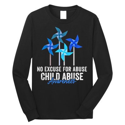 Rainbow We Wear Blue Child Abuse Prevention Month Awareness Long Sleeve Shirt