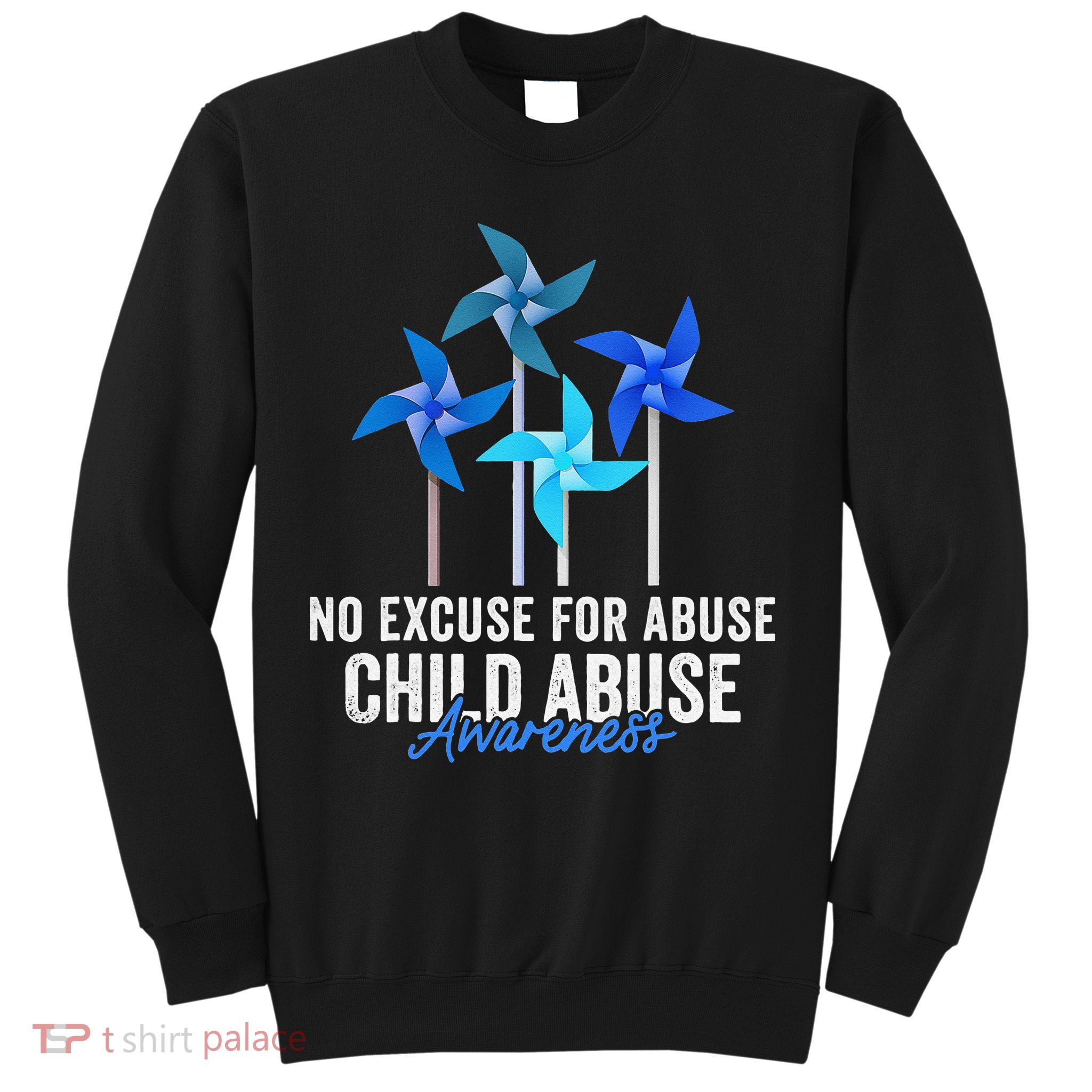Rainbow We Wear Blue Child Abuse Prevention Month Awareness Sweatshirt