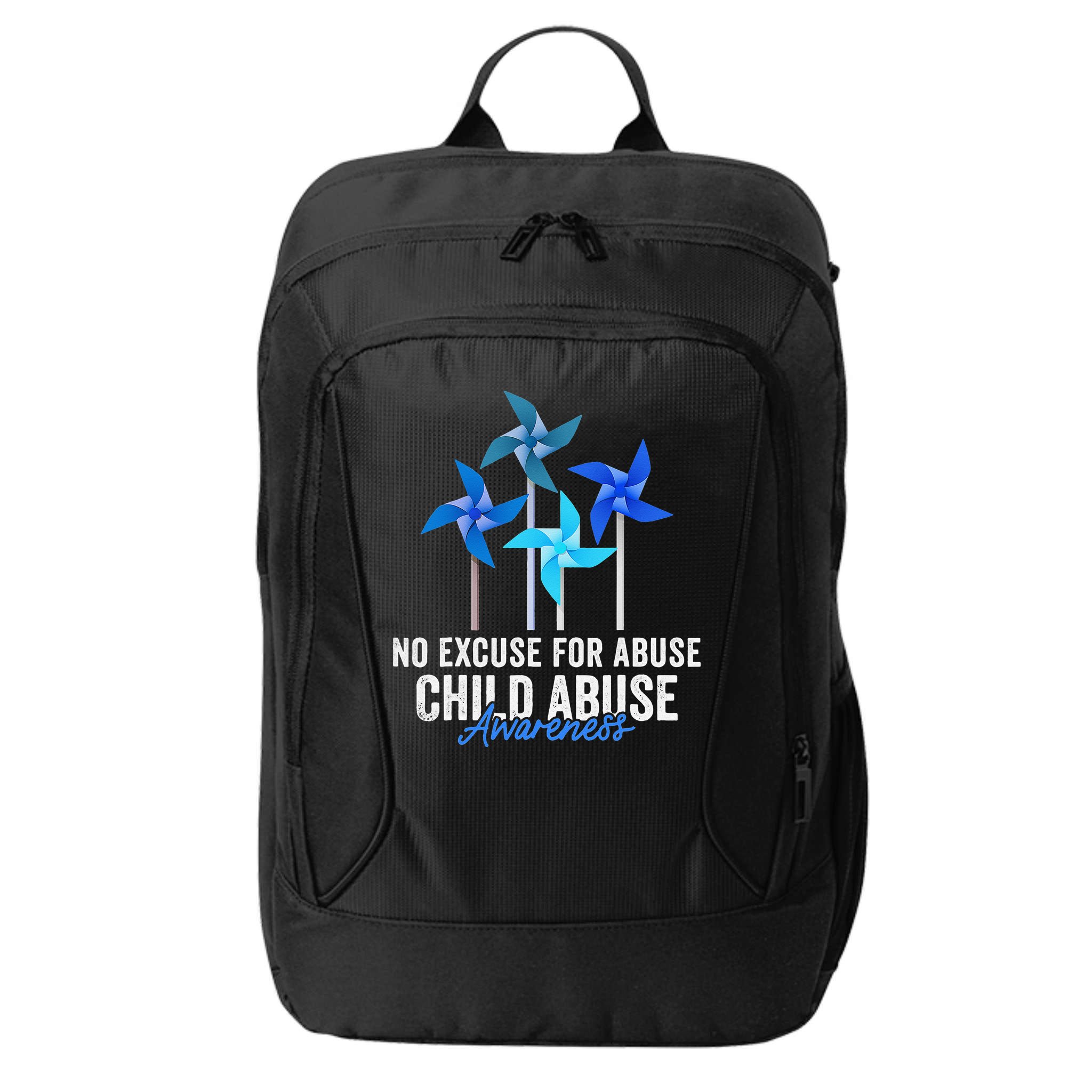 Rainbow We Wear Blue Child Abuse Prevention Month Awareness City Backpack