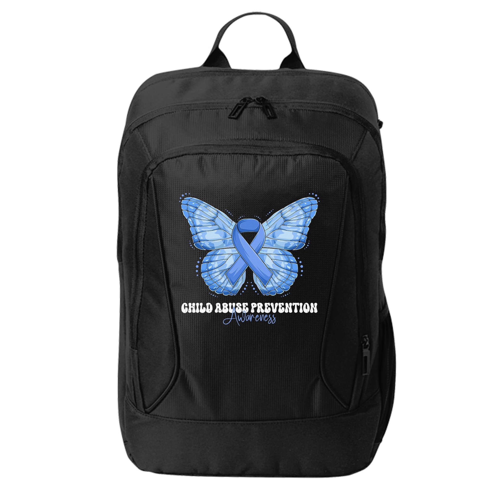 Rainbow We Wear Blue Child Abuse Prevention Month Awareness City Backpack