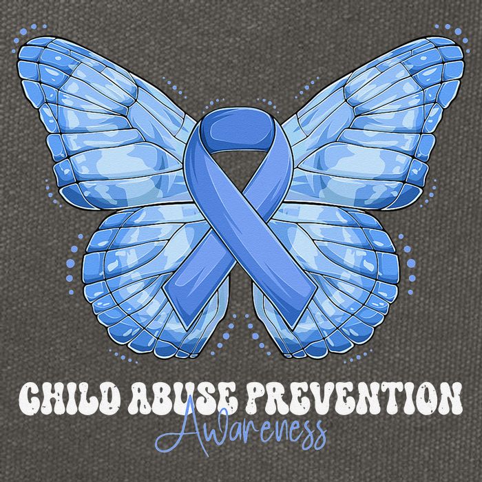 Rainbow We Wear Blue Child Abuse Prevention Month Awareness Cotton Canvas Backpack