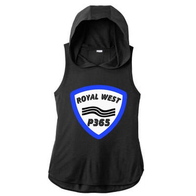 Royal West Wavey Blue P365 Hip Hop Ladies PosiCharge Tri-Blend Wicking Draft Hoodie Tank