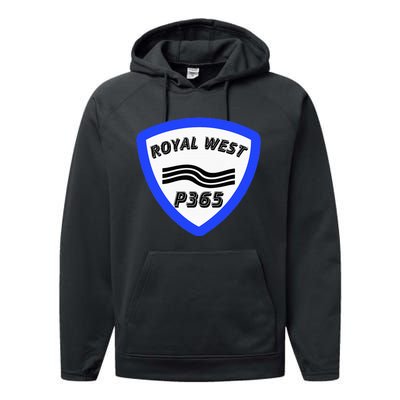 Royal West Wavey Blue P365 Hip Hop Performance Fleece Hoodie