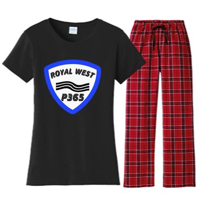 Royal West Wavey Blue P365 Hip Hop Women's Flannel Pajama Set