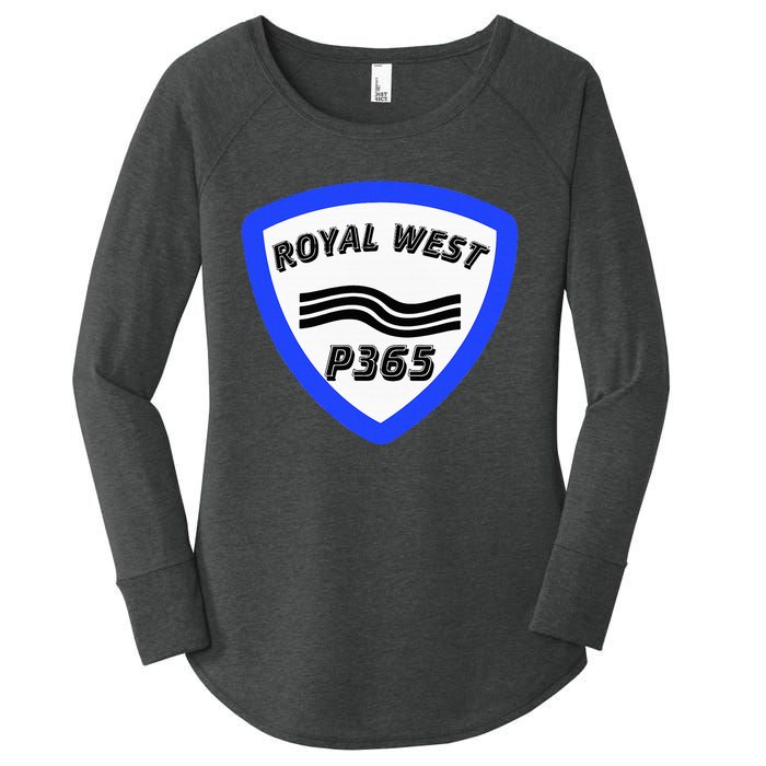 Royal West Wavey Blue P365 Hip Hop Women's Perfect Tri Tunic Long Sleeve Shirt