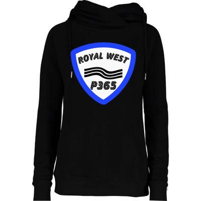 Royal West Wavey Blue P365 Hip Hop Womens Funnel Neck Pullover Hood