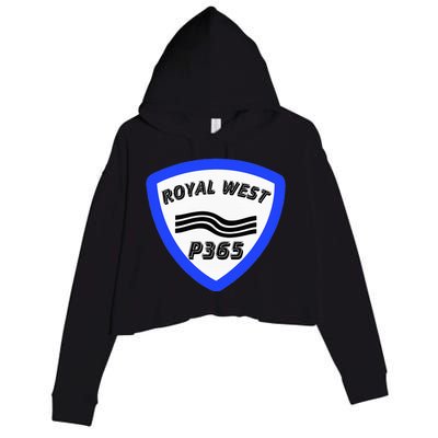 Royal West Wavey Blue P365 Hip Hop Crop Fleece Hoodie