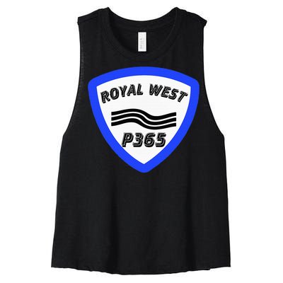 Royal West Wavey Blue P365 Hip Hop Women's Racerback Cropped Tank