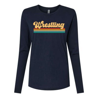 Retro Wrestling Wrestling Womens Cotton Relaxed Long Sleeve T-Shirt