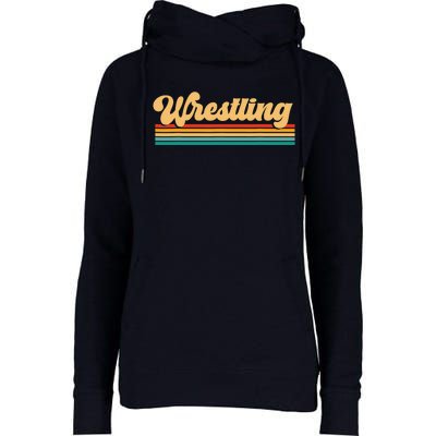 Retro Wrestling Wrestling Womens Funnel Neck Pullover Hood