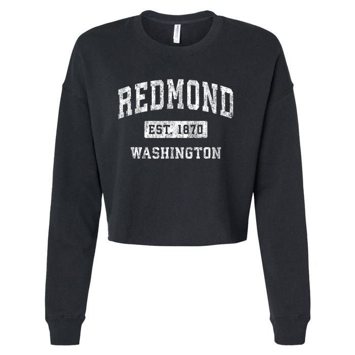 Redmond Washington Wa Vintage Established Sports Cropped Pullover Crew