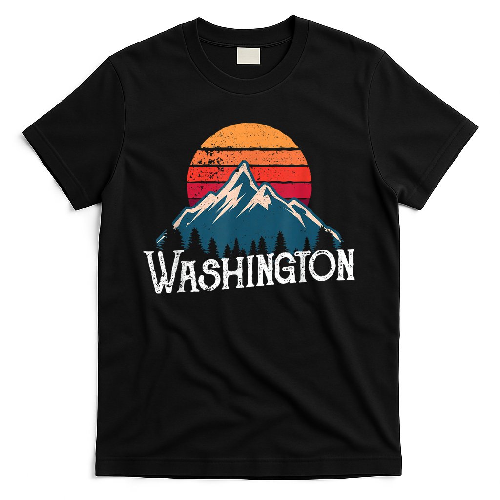 Retro Washington Wn Mountains State Outdoor T-Shirt