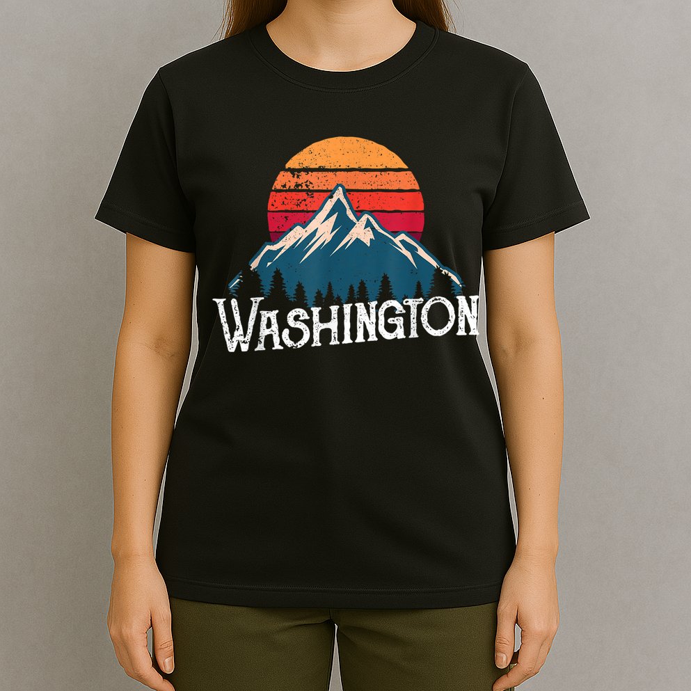 Retro Washington Wn Mountains State Outdoor T-Shirt