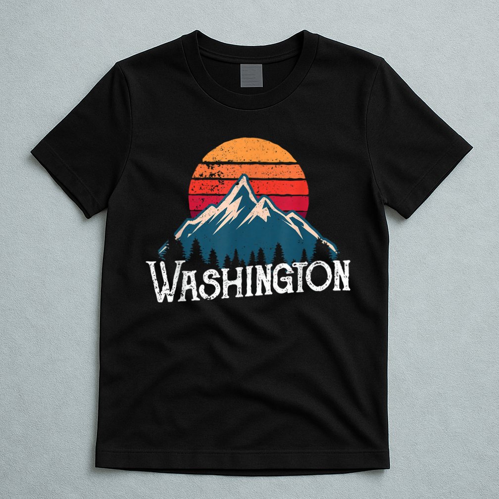 Retro Washington Wn Mountains State Outdoor T-Shirt