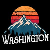 Retro Washington Wn Mountains State Outdoor Drawstring Bag