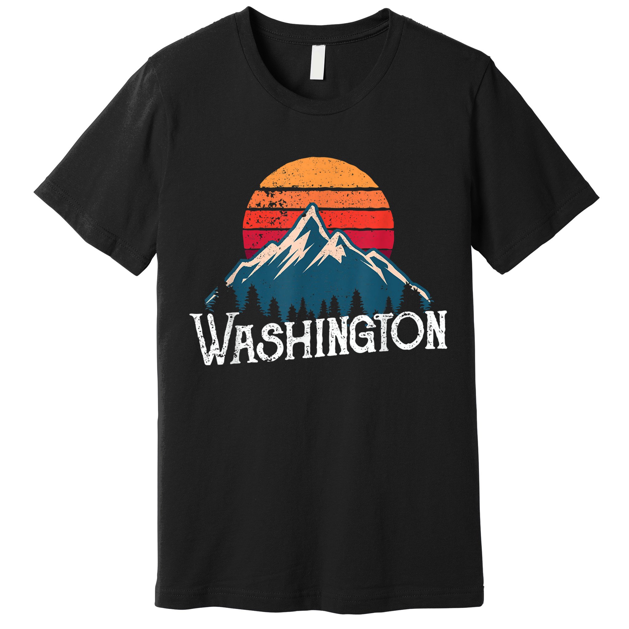 Retro Washington Wn Mountains State Outdoor Premium T-Shirt