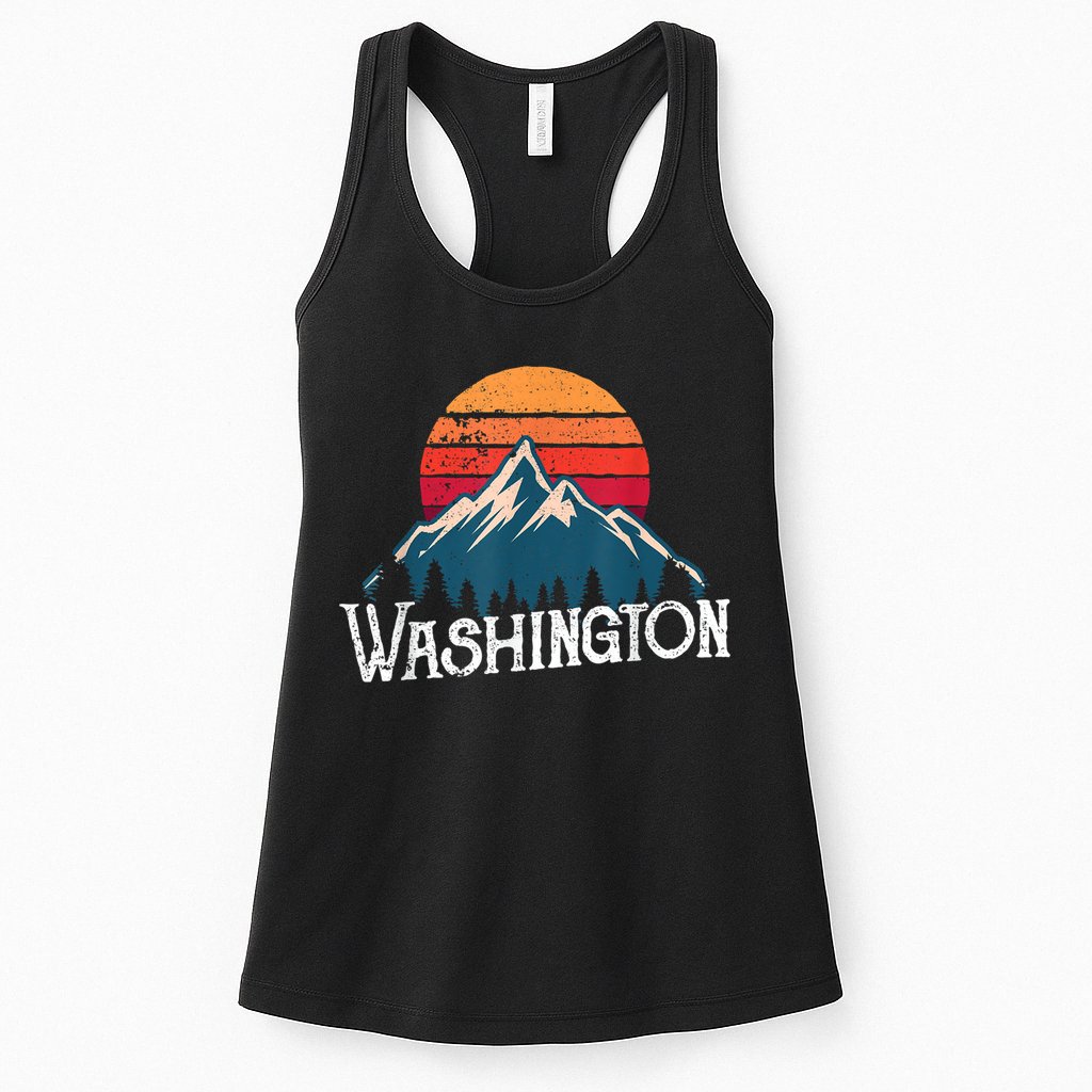 Retro Washington Wn Mountains State Outdoor Womens Tank Top