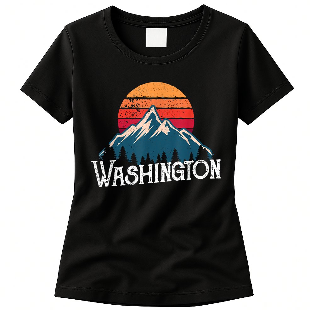 Retro Washington Wn Mountains State Outdoor Womens T-Shirt