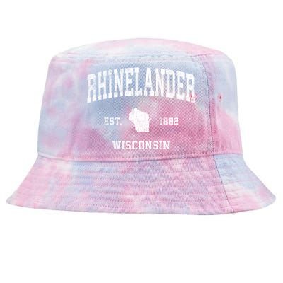 Rhinelander Wisconsin Wi Vintage Established Sports Design Tie-Dyed Bucket Hat