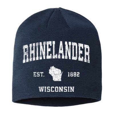 Rhinelander Wisconsin Wi Vintage Established Sports Design Sustainable Beanie