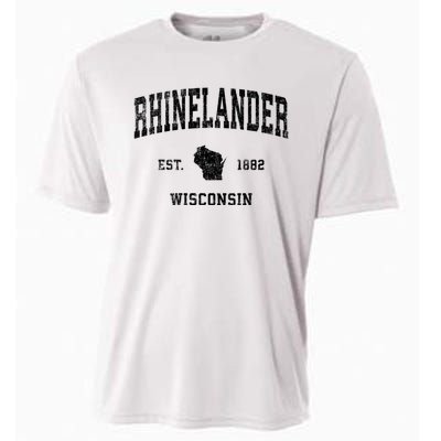 Rhinelander Wisconsin Wi Vintage Established Sports Design Cooling Performance Crew T-Shirt