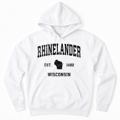 Rhinelander Wisconsin Wi Vintage Established Sports Design Hoodie