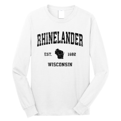 Rhinelander Wisconsin Wi Vintage Established Sports Design Long Sleeve Shirt