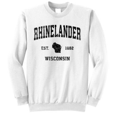 Rhinelander Wisconsin Wi Vintage Established Sports Design Sweatshirt