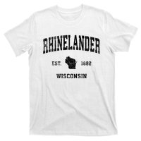 Rhinelander Wisconsin Wi Vintage Established Sports Design T-Shirt