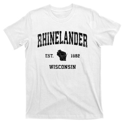 Rhinelander Wisconsin Wi Vintage Established Sports Design T-Shirt