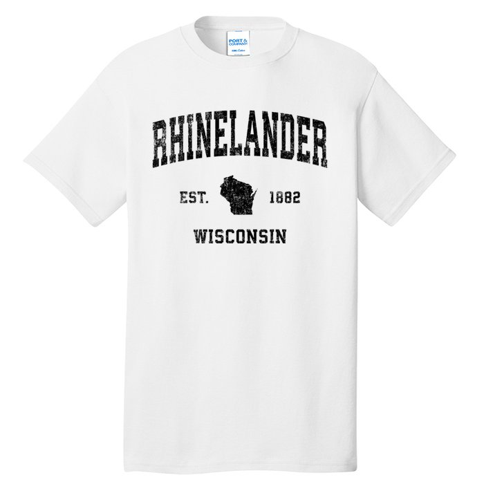 Rhinelander Wisconsin Wi Vintage Established Sports Design Tall T-Shirt