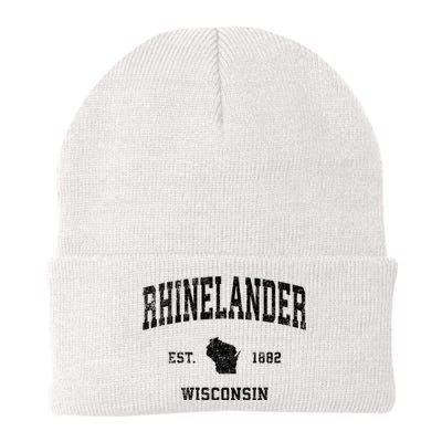 Rhinelander Wisconsin Wi Vintage Established Sports Design Knit Cap Winter Beanie