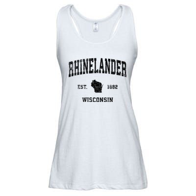 Rhinelander Wisconsin Wi Vintage Established Sports Design Ladies Essential Flowy Tank