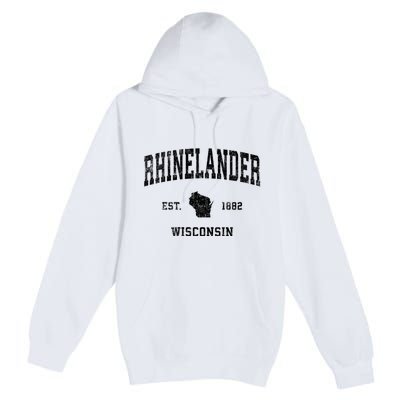 Rhinelander Wisconsin Wi Vintage Established Sports Design Premium Pullover Hoodie