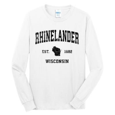 Rhinelander Wisconsin Wi Vintage Established Sports Design Tall Long Sleeve T-Shirt