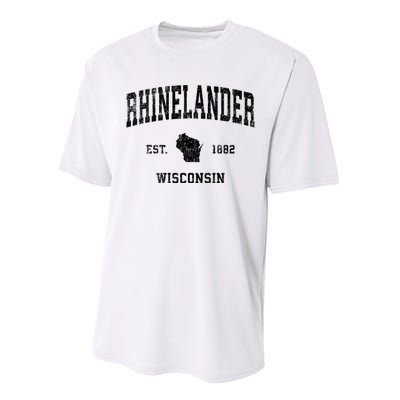 Rhinelander Wisconsin Wi Vintage Established Sports Design Performance Sprint T-Shirt