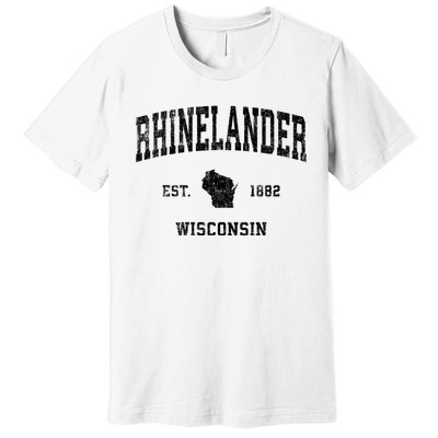 Rhinelander Wisconsin Wi Vintage Established Sports Design Premium T-Shirt