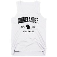 Rhinelander Wisconsin Wi Vintage Established Sports Design Tank Top