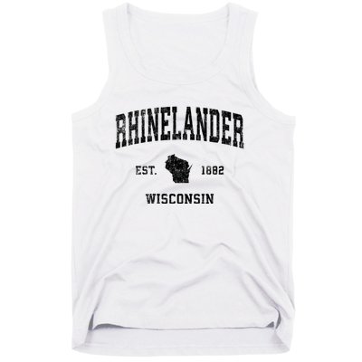 Rhinelander Wisconsin Wi Vintage Established Sports Design Tank Top