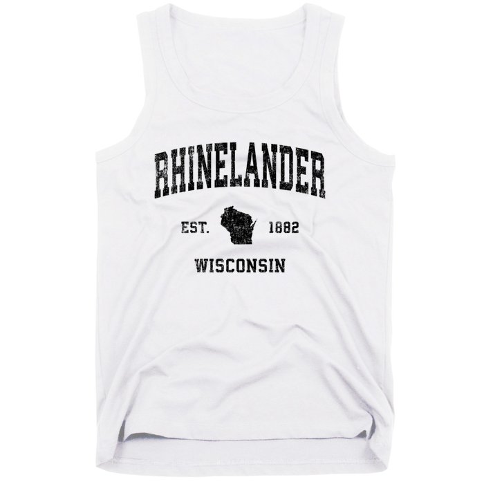 Rhinelander Wisconsin Wi Vintage Established Sports Design Tank Top