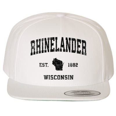 Rhinelander Wisconsin Wi Vintage Established Sports Design Wool Snapback Cap