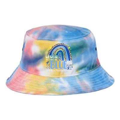 Rainbow We Wear Blue Child Abuse Prevention Month Awareness Tie Dye Newport Bucket Hat