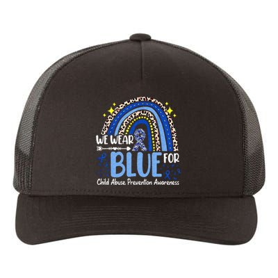 Rainbow We Wear Blue Child Abuse Prevention Month Awareness Yupoong Adult 5-Panel Trucker Hat