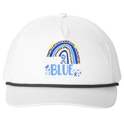 Rainbow We Wear Blue Child Abuse Prevention Month Awareness Snapback Five-Panel Rope Hat