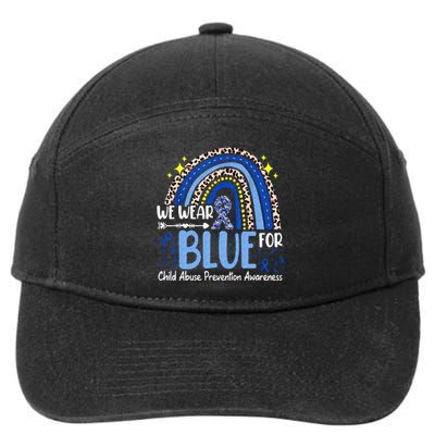 Rainbow We Wear Blue Child Abuse Prevention Month Awareness 7-Panel Snapback Hat