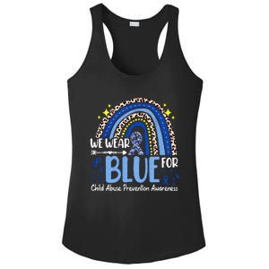 Rainbow We Wear Blue Child Abuse Prevention Month Awareness Ladies PosiCharge Competitor Racerback Tank